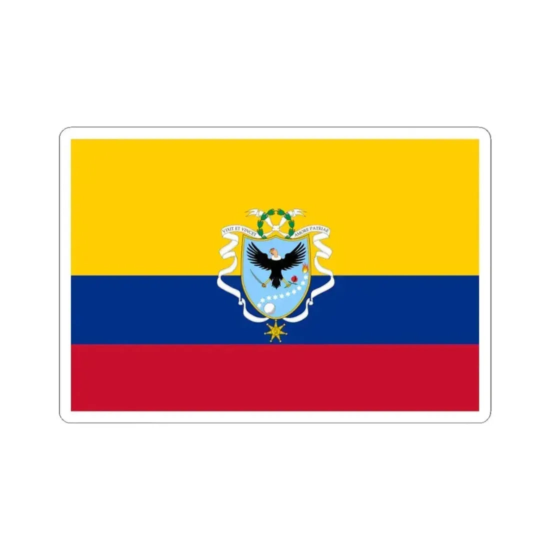 Flag of the Gran Colombia 1820-1821 version 2 recolor (Colombia) STICKER Vinyl Kiss-Cut Decal 4 Inch White - The Sticker Space
