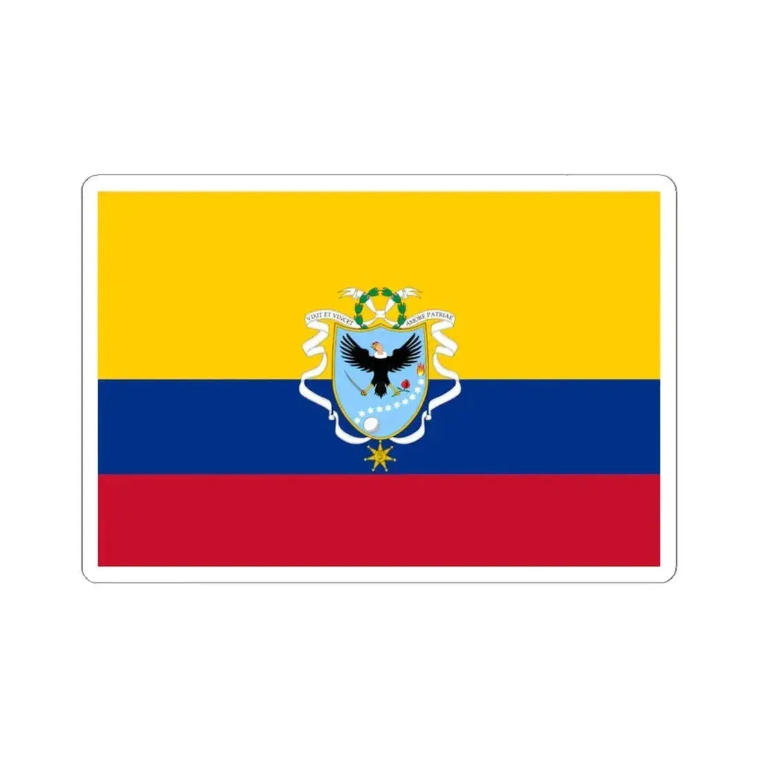 Flag of the Gran Colombia 1820-1821 version 2 recolor (Colombia) STICKER Vinyl Kiss-Cut Decal 6 Inch White - The Sticker Space