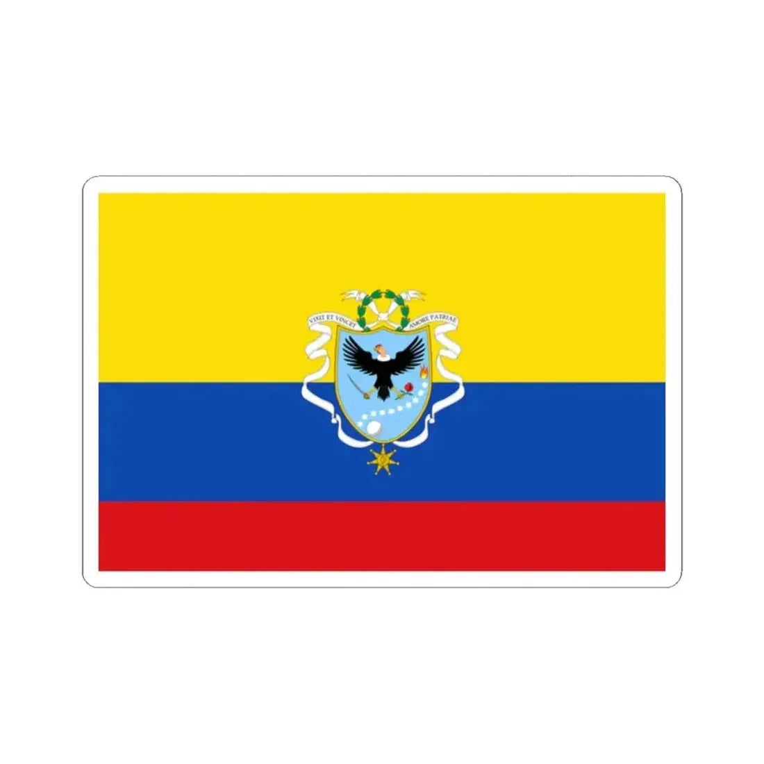 Flag of the Gran Colombia 1820-1821 version 3 (Colombia) STICKER Vinyl Kiss-Cut Decal 2 Inch White - The Sticker Space
