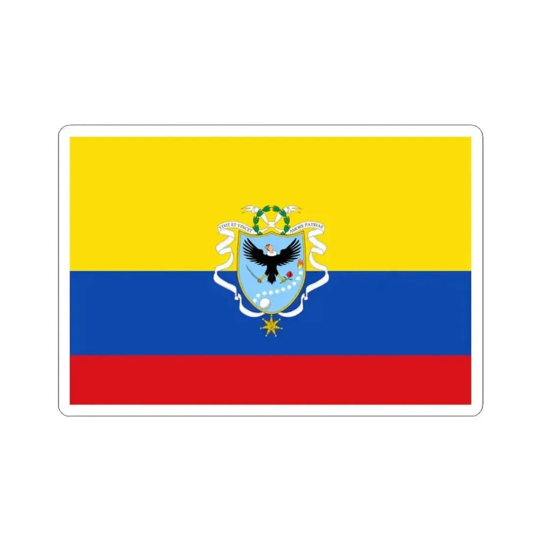 Flag of the Gran Colombia 1820-1821 version 3 (Colombia) STICKER Vinyl Kiss-Cut Decal 3 Inch White - The Sticker Space