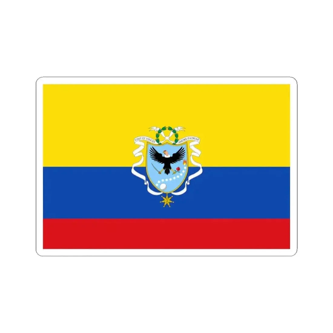 Flag of the Gran Colombia 1820-1821 version 3 (Colombia) STICKER Vinyl Kiss-Cut Decal 4 Inch White - The Sticker Space