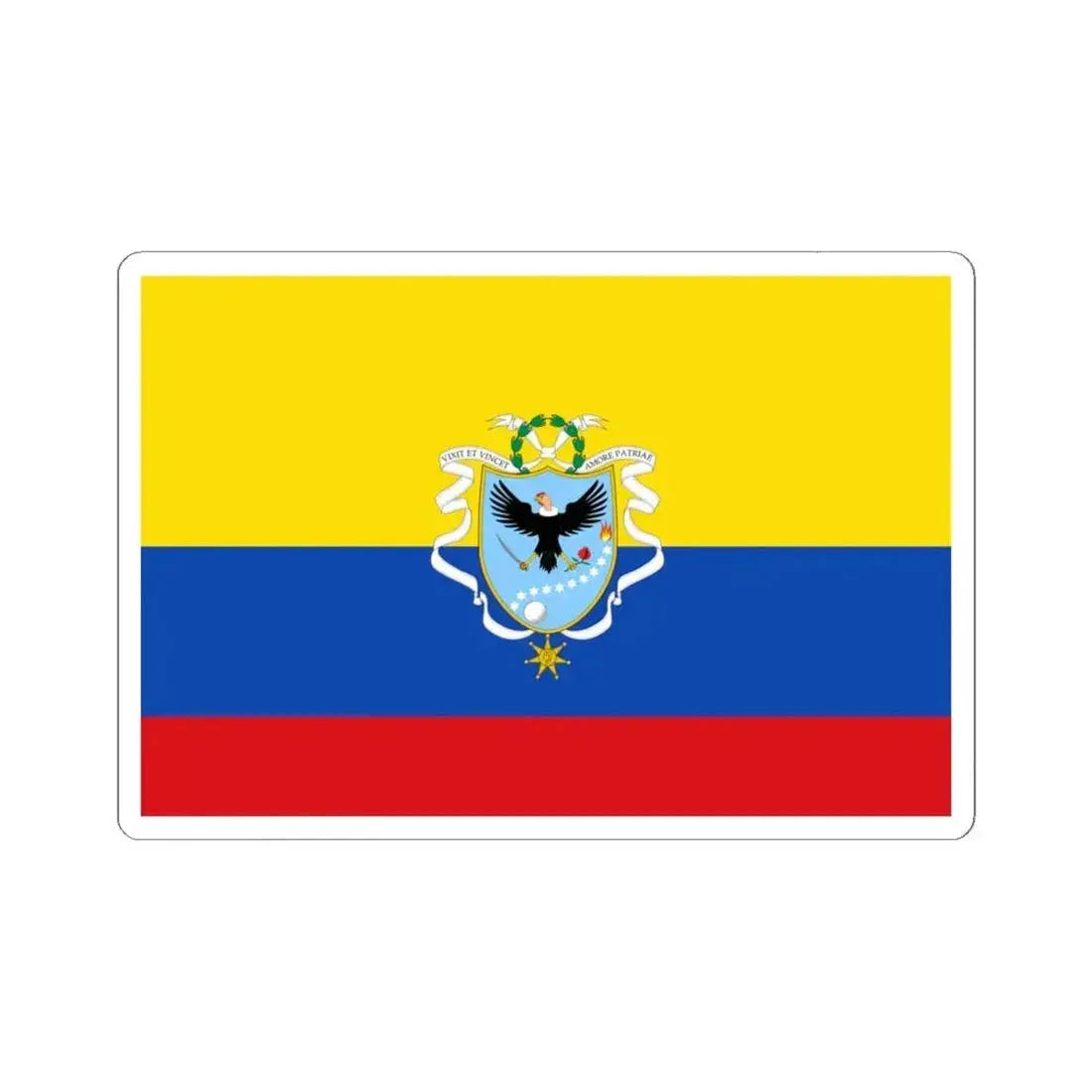 Flag of the Gran Colombia 1820-1821 version 3 (Colombia) STICKER Vinyl Kiss-Cut Decal 6 Inch White - The Sticker Space