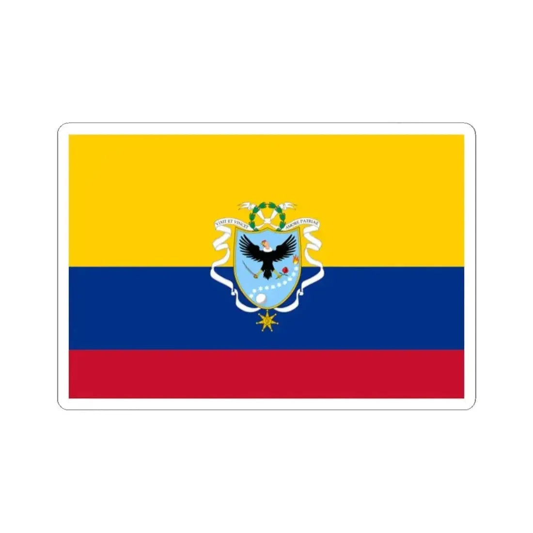 Flag of the Gran Colombia 1820-1821 version 3 recolor (Colombia) STICKER Vinyl Kiss-Cut Decal 2 Inch White - The Sticker Space