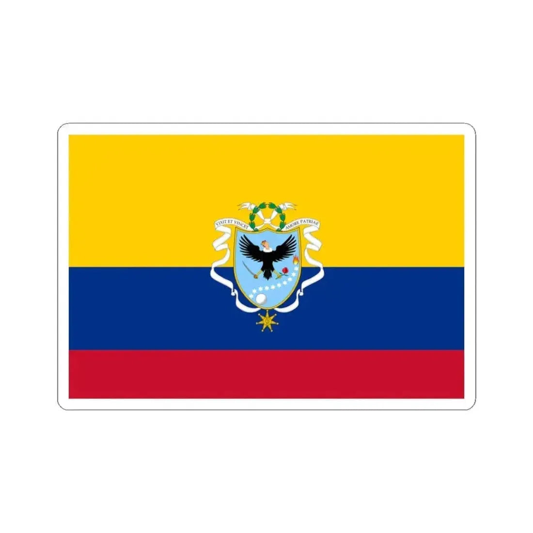 Flag of the Gran Colombia 1820-1821 version 3 recolor (Colombia) STICKER Vinyl Kiss-Cut Decal 3 Inch White - The Sticker Space