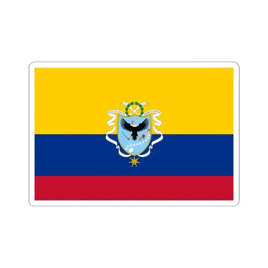 Flag of the Gran Colombia 1820-1821 version 3 recolor (Colombia) STICKER Vinyl Kiss-Cut Decal 4 Inch White - The Sticker Space