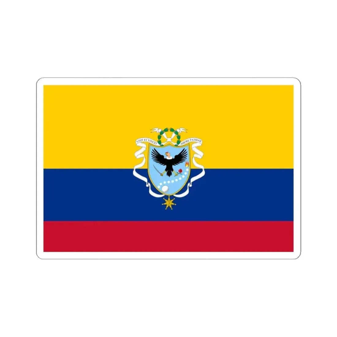 Flag of the Gran Colombia 1820-1821 version 3 recolor (Colombia) STICKER Vinyl Kiss-Cut Decal 6 Inch White - The Sticker Space
