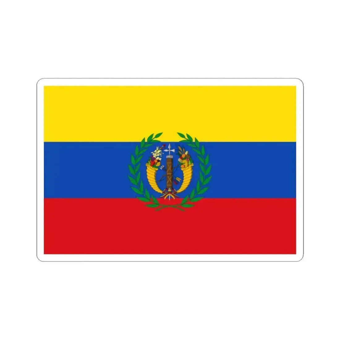 Flag of the Gran Colombia 1821-1830 version 1 (Colombia) STICKER Vinyl Kiss-Cut Decal 2 Inch White - The Sticker Space