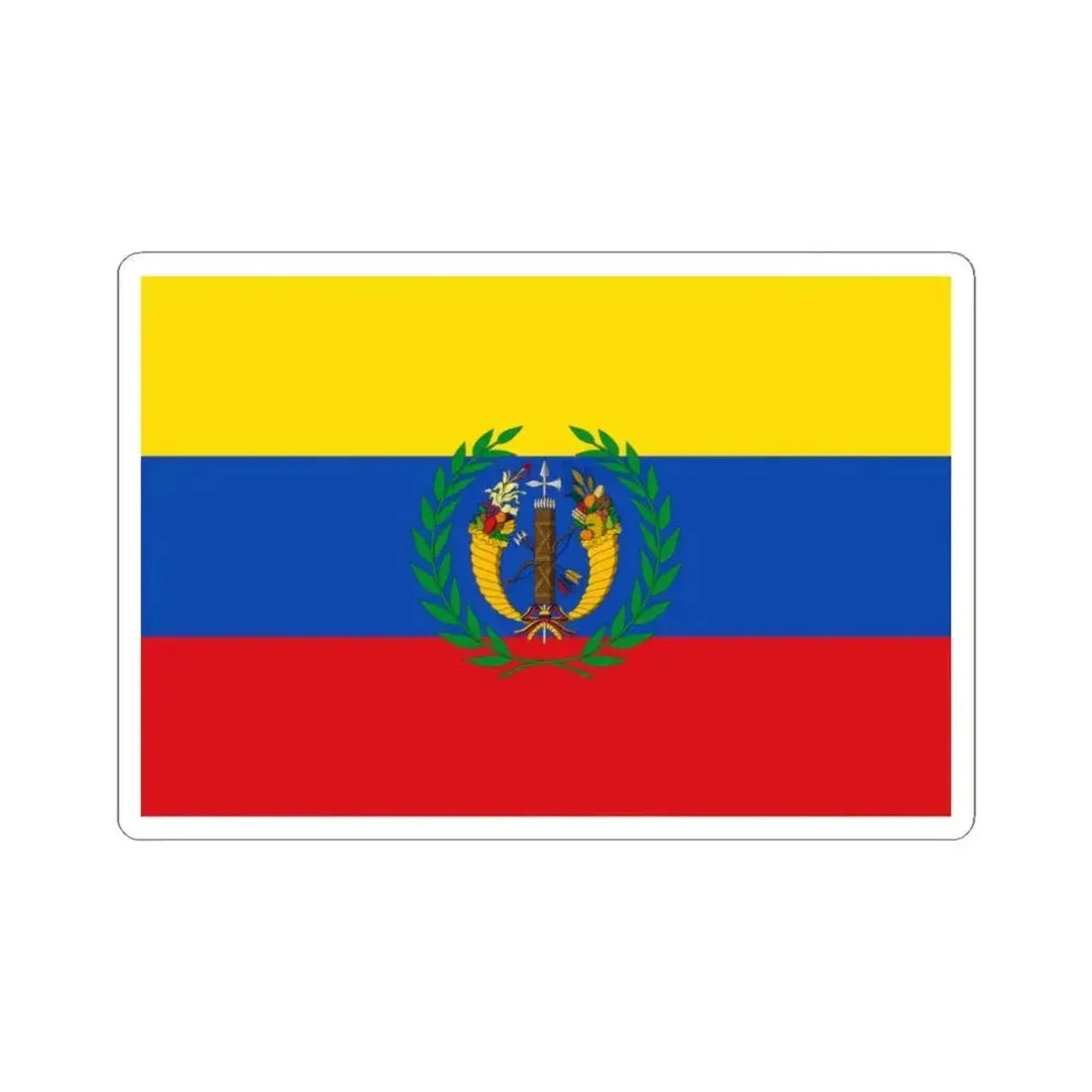Flag of the Gran Colombia 1821-1830 version 1 (Colombia) STICKER Vinyl Kiss-Cut Decal 4 Inch White - The Sticker Space