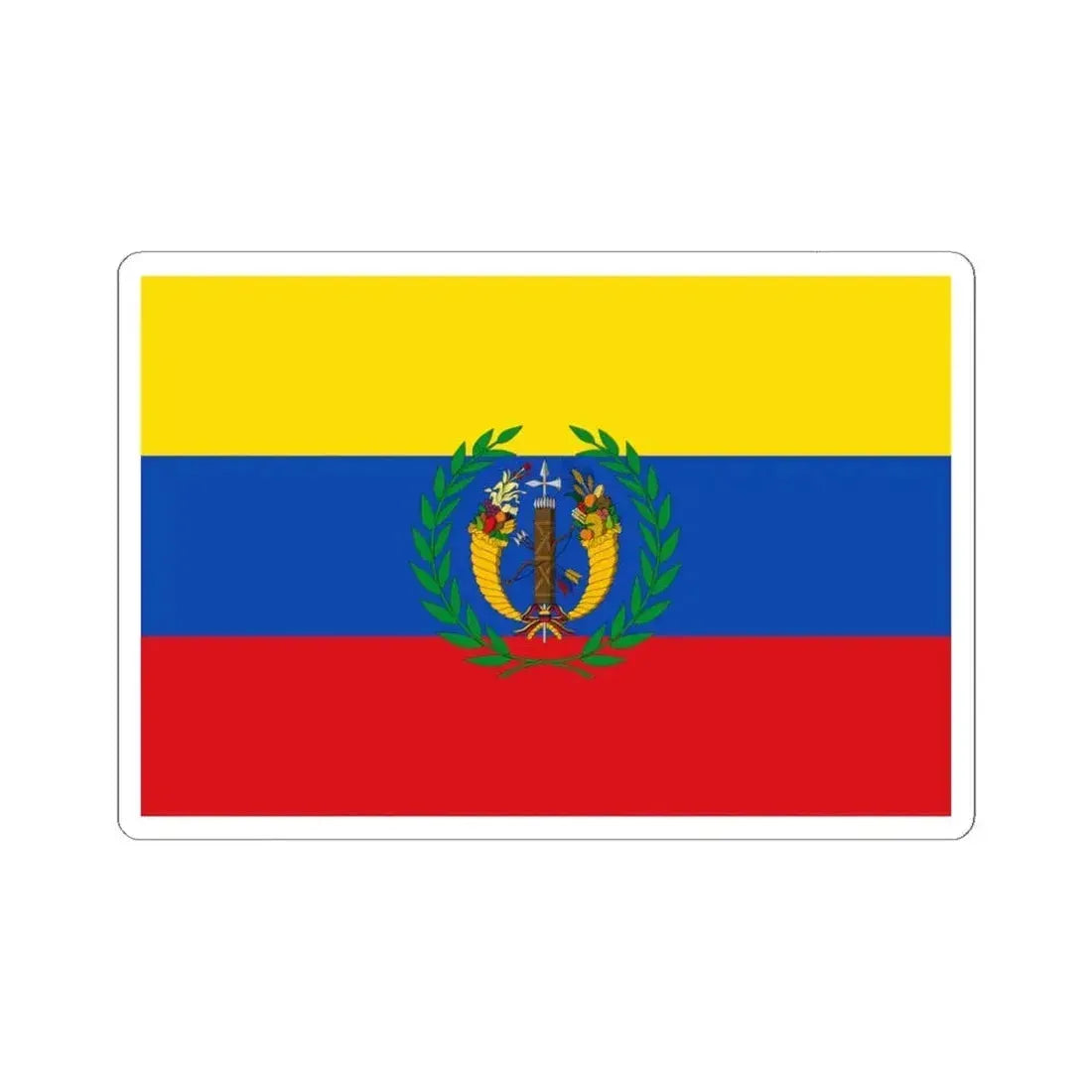 Flag of the Gran Colombia 1821-1830 version 1 (Colombia) STICKER Vinyl Kiss-Cut Decal 6 Inch White - The Sticker Space