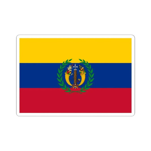 Flag of the Gran Colombia 1821-1830 version 1 recolor (Colombia) STICKER Vinyl Kiss-Cut Decal 2 Inch White - The Sticker Space