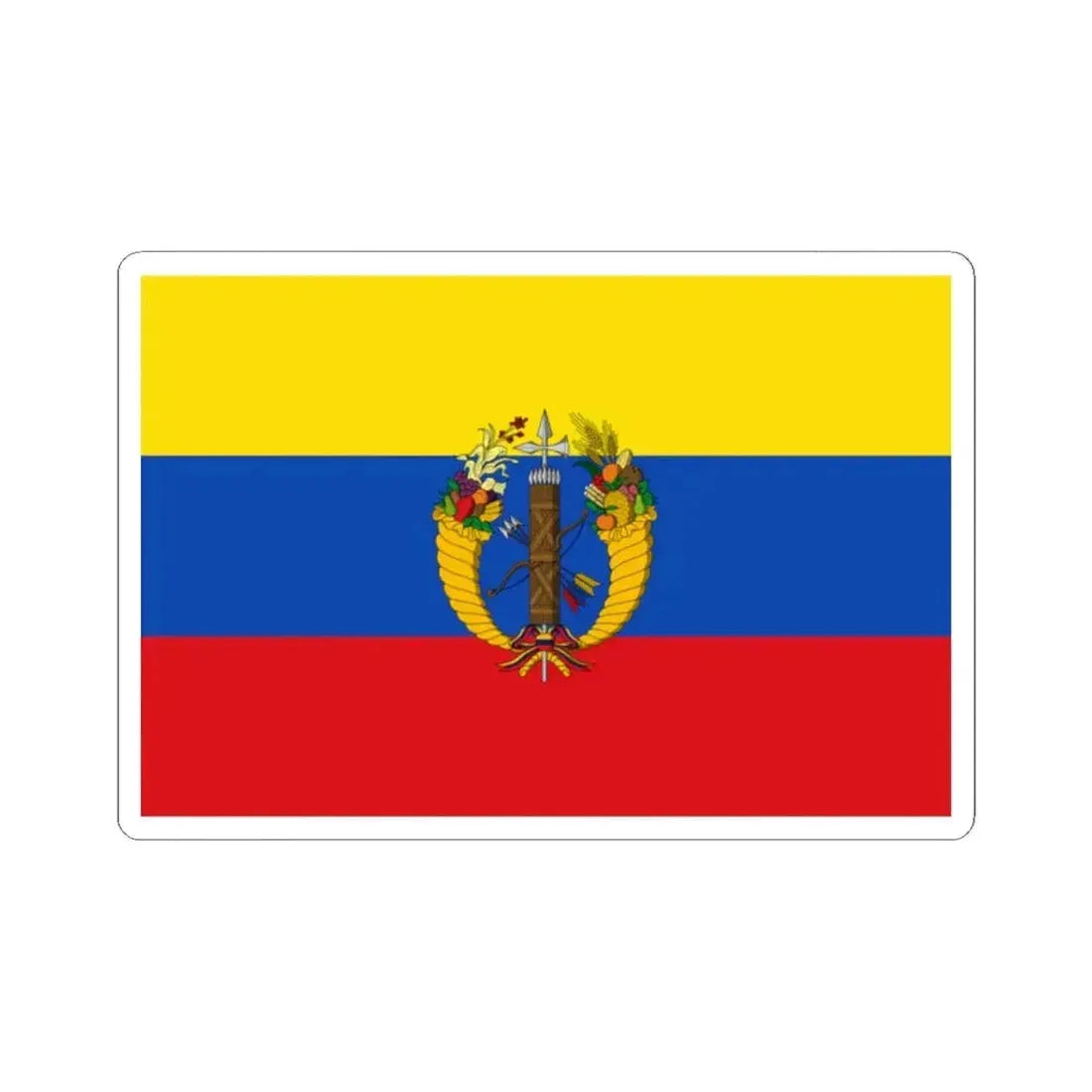 Flag of the Gran Colombia 1821-1830 version 2 (Colombia) STICKER Vinyl Kiss-Cut Decal 2 Inch White - The Sticker Space
