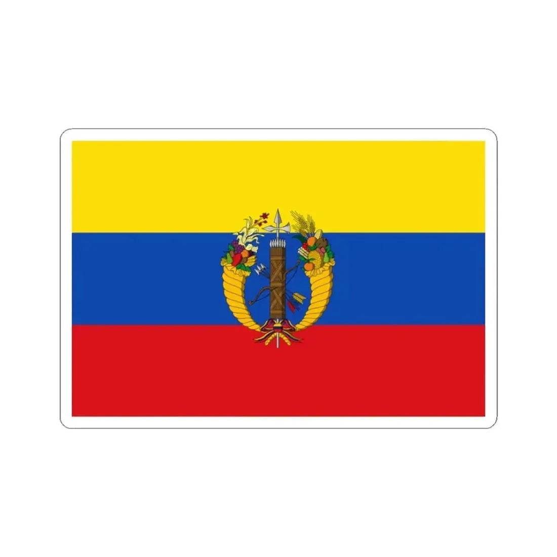 Flag of the Gran Colombia 1821-1830 version 2 (Colombia) STICKER Vinyl Kiss-Cut Decal 3 Inch White - The Sticker Space