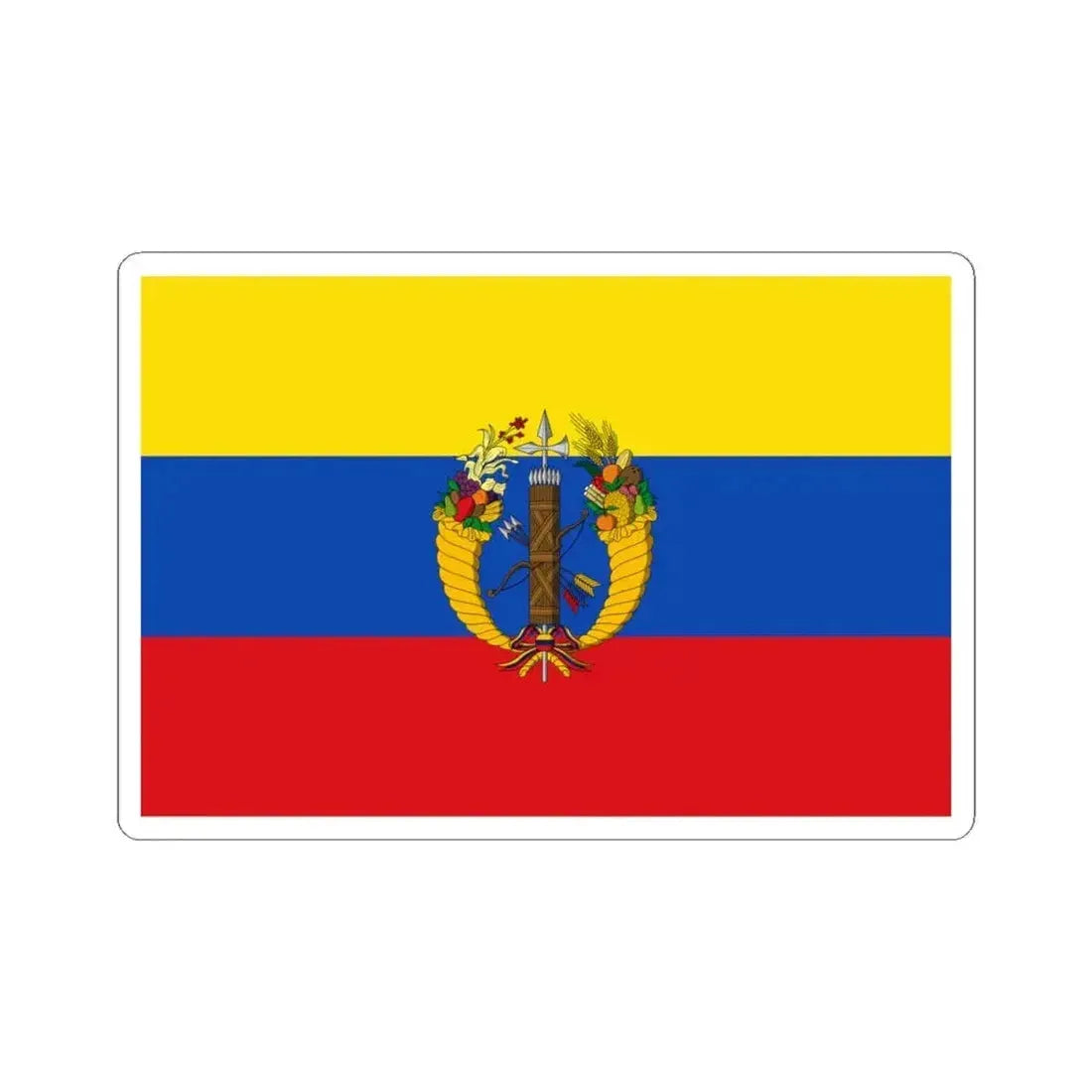 Flag of the Gran Colombia 1821-1830 version 2 (Colombia) STICKER Vinyl Kiss-Cut Decal 4 Inch White - The Sticker Space