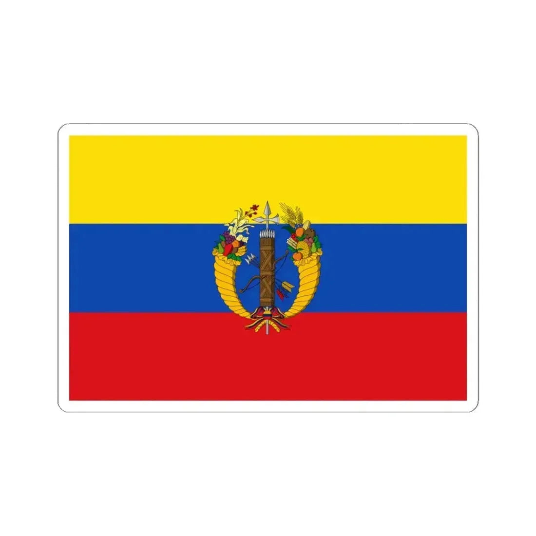 Flag of the Gran Colombia 1821-1830 version 2 (Colombia) STICKER Vinyl Kiss-Cut Decal 6 Inch White - The Sticker Space