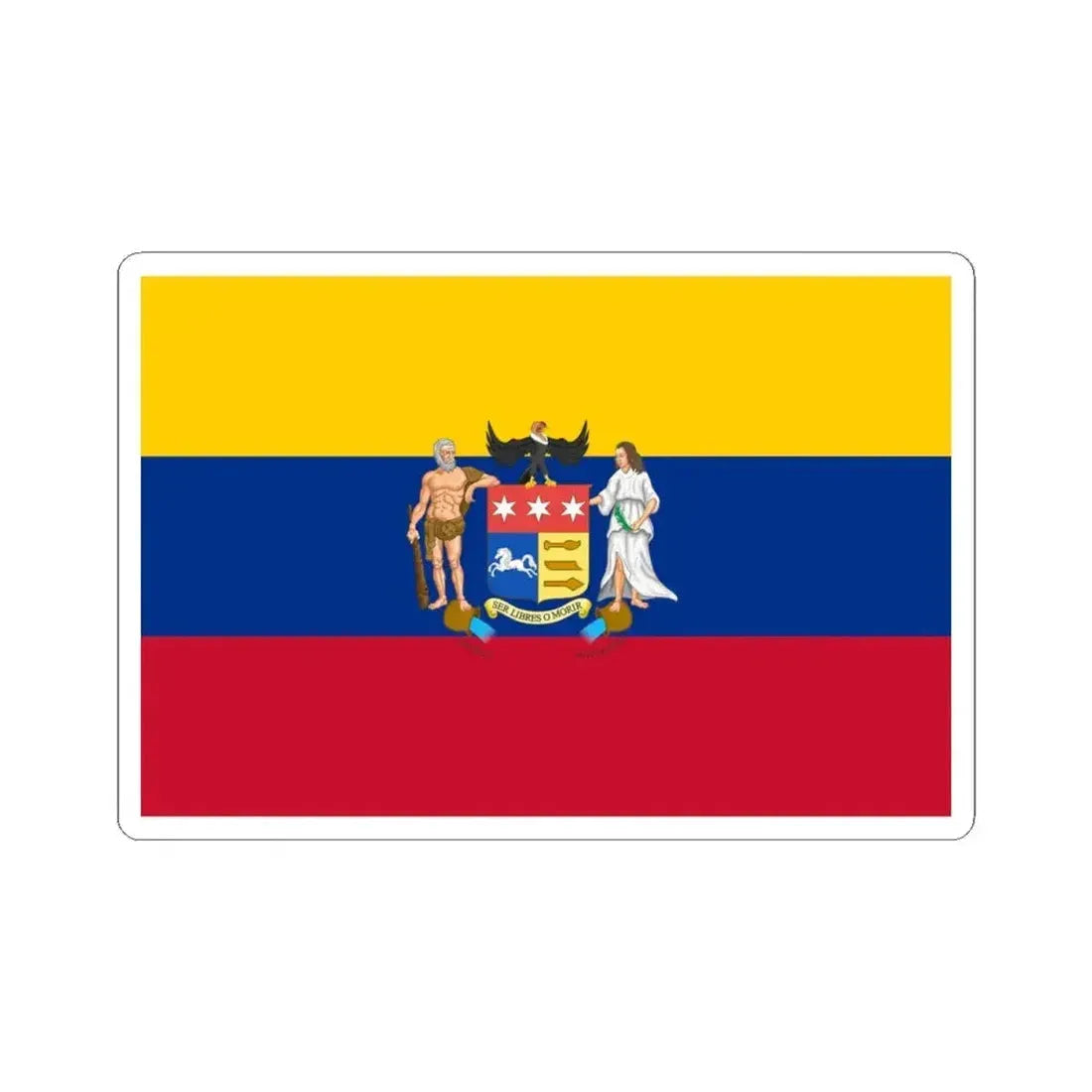 Flag of the Gran Colombia 1822 proposal (Colombia) STICKER Vinyl Kiss-Cut Decal 4 Inch White - The Sticker Space