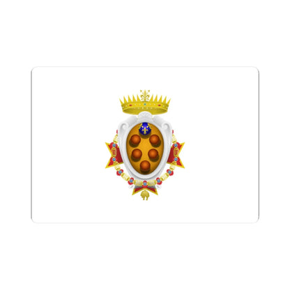 Flag of the Grand Duchy of Tuscany 1562-1737 (Italy) (Coat of Arms) STICKER Vinyl Kiss-Cut Decal 2 Inch White - The Sticker Space