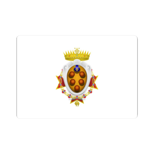 Flag of the Grand Duchy of Tuscany 1562-1737 (Italy) (Coat of Arms) STICKER Vinyl Kiss-Cut Decal 2 Inch White - The Sticker Space
