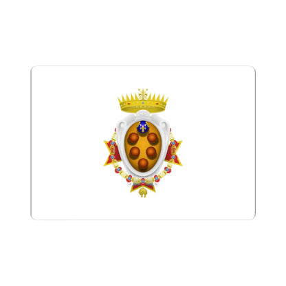 Flag of the Grand Duchy of Tuscany 1562-1737 (Italy) (Coat of Arms) STICKER Vinyl Kiss-Cut Decal 3 Inch White - The Sticker Space