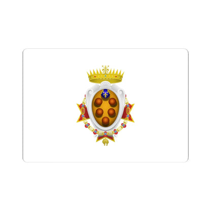 Flag of the Grand Duchy of Tuscany 1562-1737 (Italy) (Coat of Arms) STICKER Vinyl Kiss-Cut Decal 4 Inch White - The Sticker Space