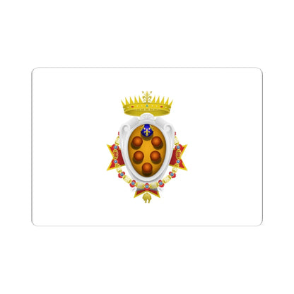 Flag of the Grand Duchy of Tuscany 1562-1737 (Italy) (Coat of Arms) STICKER Vinyl Kiss-Cut Decal 6 Inch White - The Sticker Space