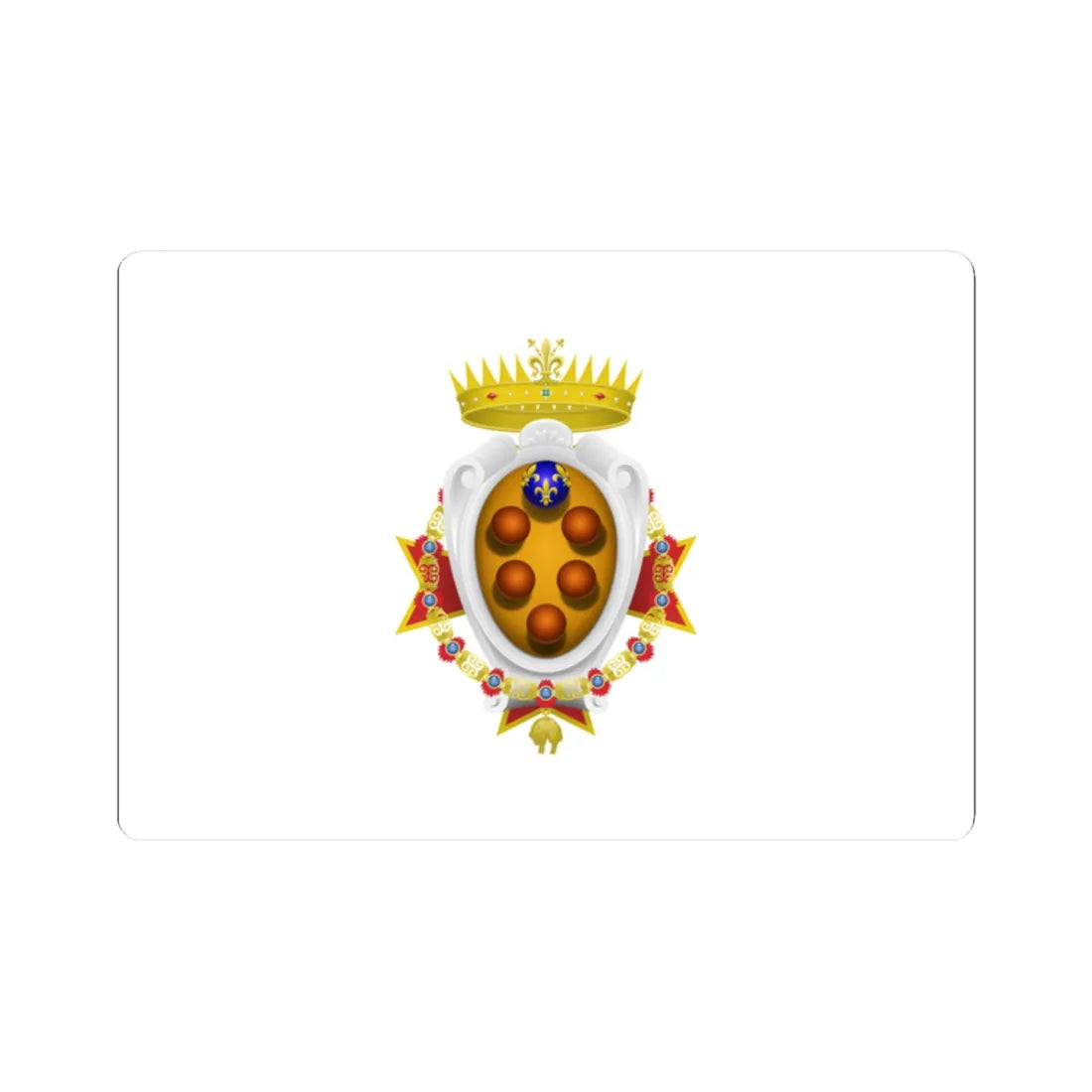 Flag of the Grand Duchy of Tuscany 1562-1737 (Italy) (Coat of Arms) STICKER Vinyl Kiss-Cut Decal - The Sticker Space