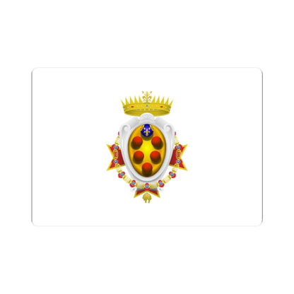 Flag of the Grand Duchy of Tuscany 1562-1737 - type 2 (Italy) (Coat of Arms) STICKER Vinyl Kiss-Cut Decal 2 Inch White - The Sticker Space