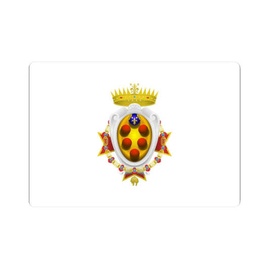 Flag of the Grand Duchy of Tuscany 1562-1737 - type 2 (Italy) (Coat of Arms) STICKER Vinyl Kiss-Cut Decal 2 Inch White - The Sticker Space