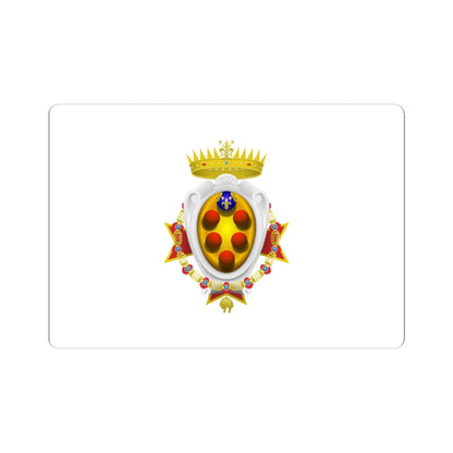 Flag of the Grand Duchy of Tuscany 1562-1737 - type 2 (Italy) (Coat of Arms) STICKER Vinyl Kiss-Cut Decal 6 Inch White - The Sticker Space