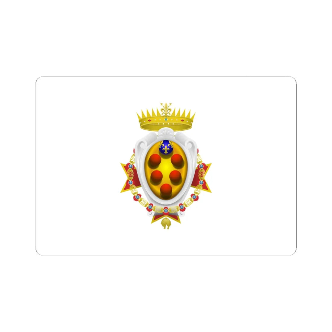 Flag of the Grand Duchy of Tuscany 1562-1737 - type 2 (Italy) (Coat of Arms) STICKER Vinyl Kiss-Cut Decal - The Sticker Space