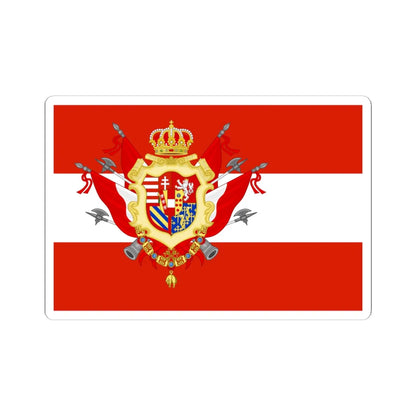 Flag of the Grand Duchy of Tuscany with Great Coat of arms (Italy) STICKER Vinyl Kiss-Cut Decal 6 Inch White - The Sticker Space