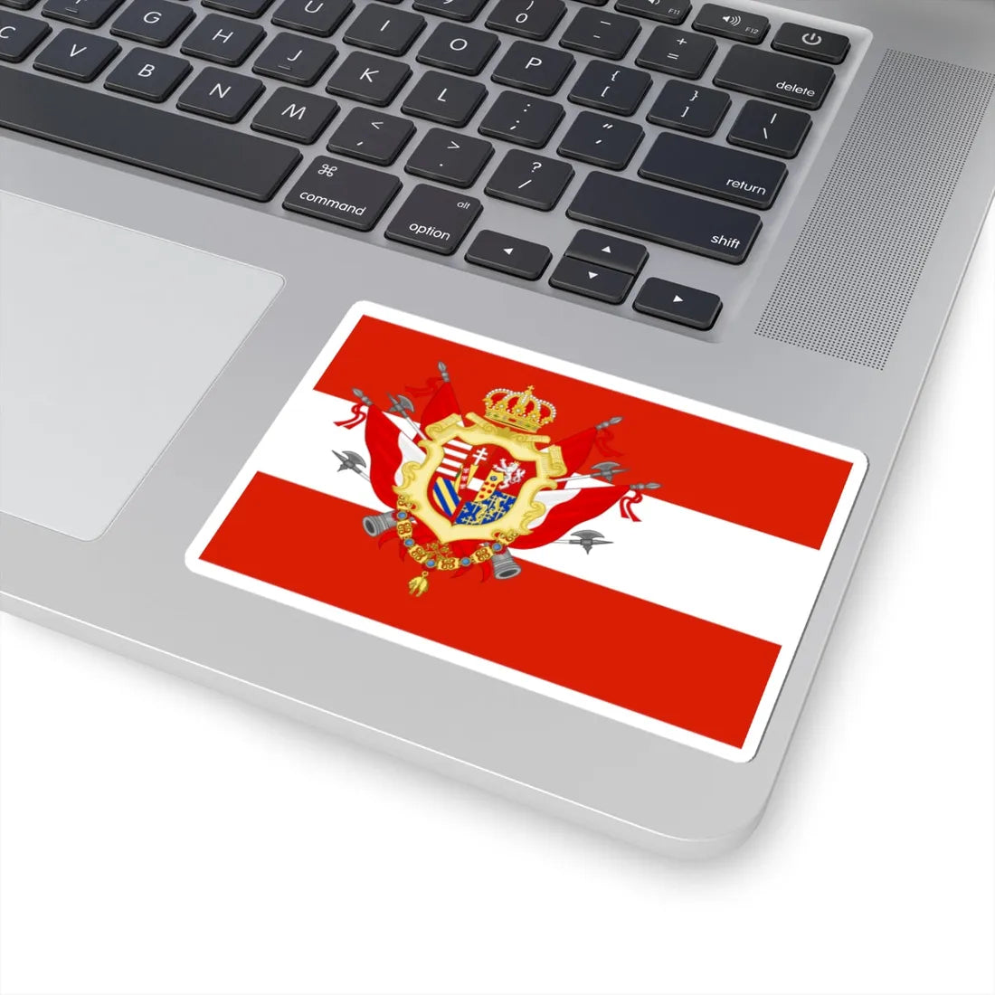 Flag of the Grand Duchy of Tuscany with Great Coat of arms (Italy) STICKER Vinyl Kiss-Cut Decal - The Sticker Space