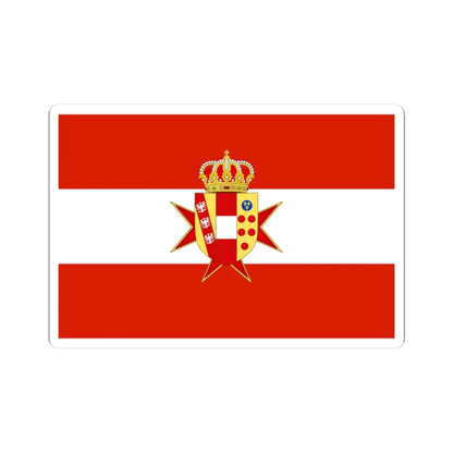 Flag of the Grand Duchy of Tuscany with Lesser Coat of arms (Italy) STICKER Vinyl Kiss-Cut Decal 3 Inch White - The Sticker Space