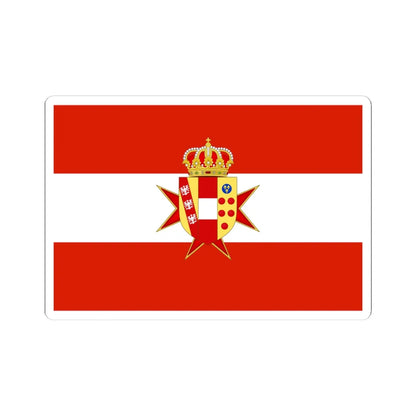 Flag of the Grand Duchy of Tuscany with Lesser Coat of arms (Italy) STICKER Vinyl Kiss-Cut Decal 4 Inch White - The Sticker Space