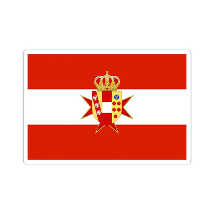 Flag of the Grand Duchy of Tuscany with Lesser Coat of arms (Italy) STICKER Vinyl Kiss-Cut Decal 6 Inch White - The Sticker Space