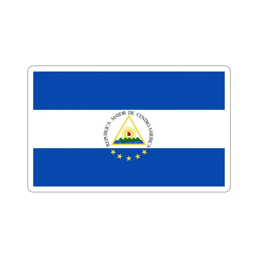 Flag of the Greater Republic of Central America (1898) STICKER Vinyl Die-Cut Decal - The Sticker Space