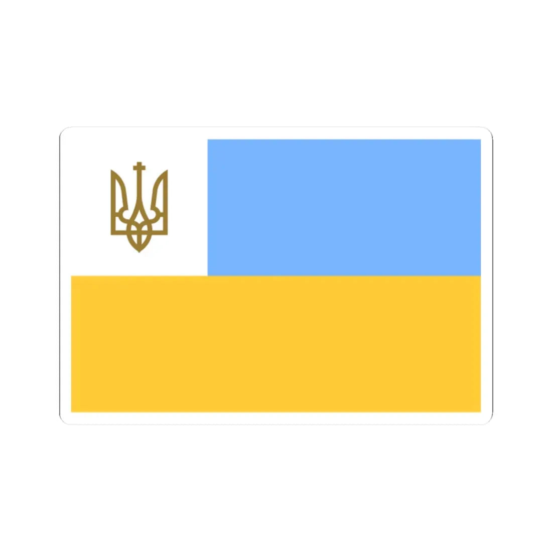 Flag of the Head of the Diplomatic Mission of Ukraine 1918 (Ukraine) STICKER Vinyl Kiss-Cut Decal 2 Inch White - The Sticker Space