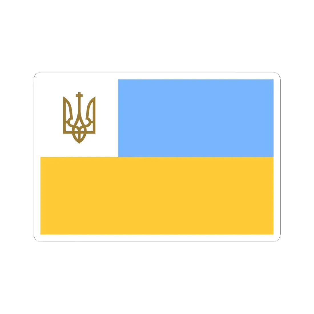 Flag of the Head of the Diplomatic Mission of Ukraine 1918 (Ukraine) STICKER Vinyl Kiss-Cut Decal 4 Inch White - The Sticker Space
