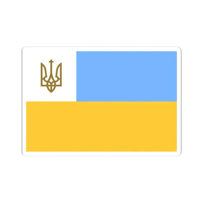 Flag of the Head of the Diplomatic Mission of Ukraine 1918 (Ukraine) STICKER Vinyl Kiss-Cut Decal 4 Inch White - The Sticker Space
