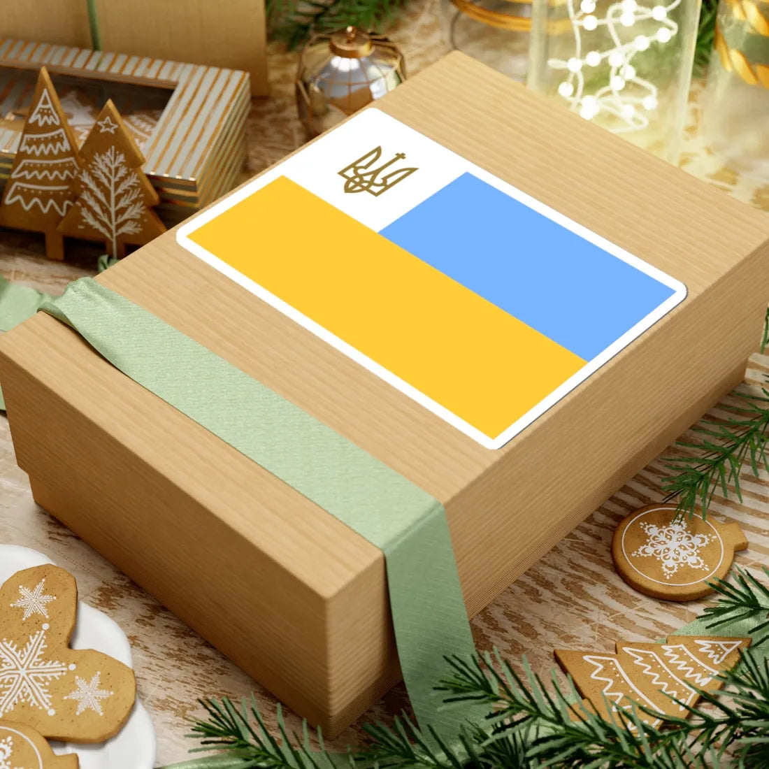 Flag of the Head of the Diplomatic Mission of Ukraine 1918 (Ukraine) STICKER Vinyl Kiss-Cut Decal - The Sticker Space