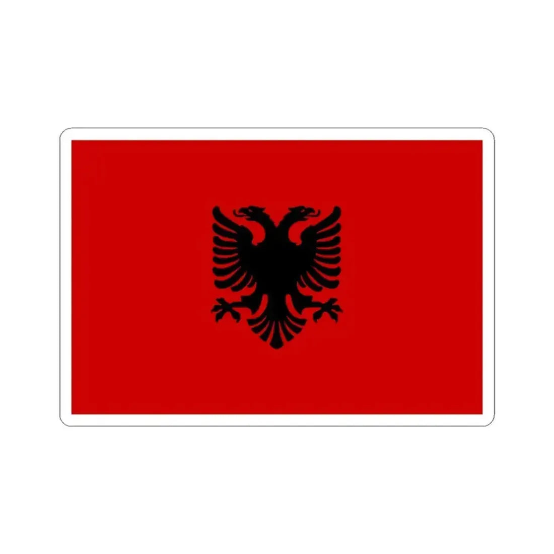 Flag of the Hoxha I Government 1944-1946 (Albania) STICKER Vinyl Kiss-Cut Decal 3 Inch White - The Sticker Space