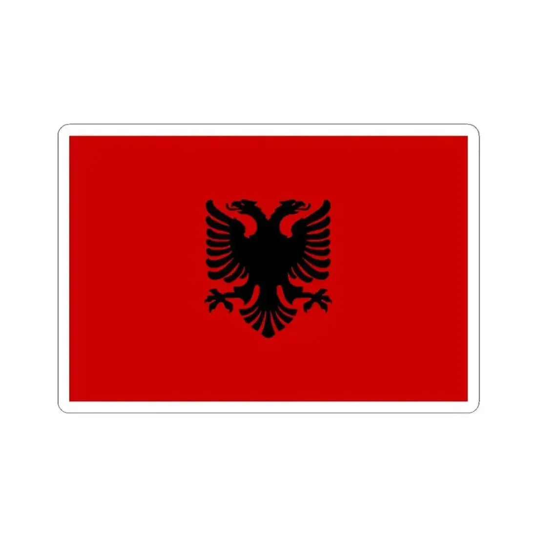 Flag of the Hoxha I Government 1944-1946 (Albania) STICKER Vinyl Kiss-Cut Decal 4 Inch White - The Sticker Space