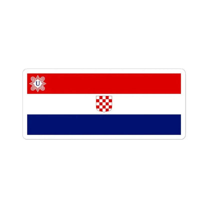 Flag of the Independent State of Croatia 2 by 5 (Croatia) STICKER Vinyl Kiss-Cut Decal 4 Inch White - The Sticker Space