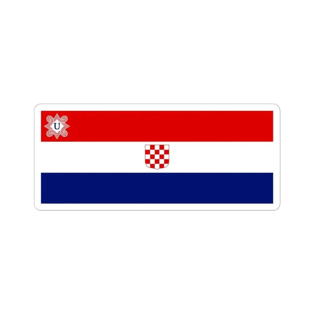 Flag of the Independent State of Croatia 2 by 5 (Croatia) STICKER Vinyl Kiss-Cut Decal 6 Inch White - The Sticker Space