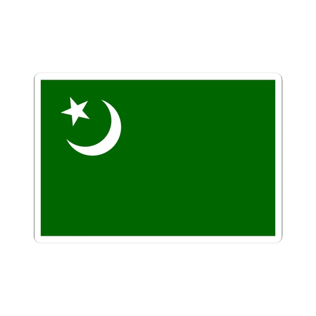 Flag of the Indian Union Muslim League (India) STICKER Vinyl Kiss-Cut Decal 3 Inch White - The Sticker Space