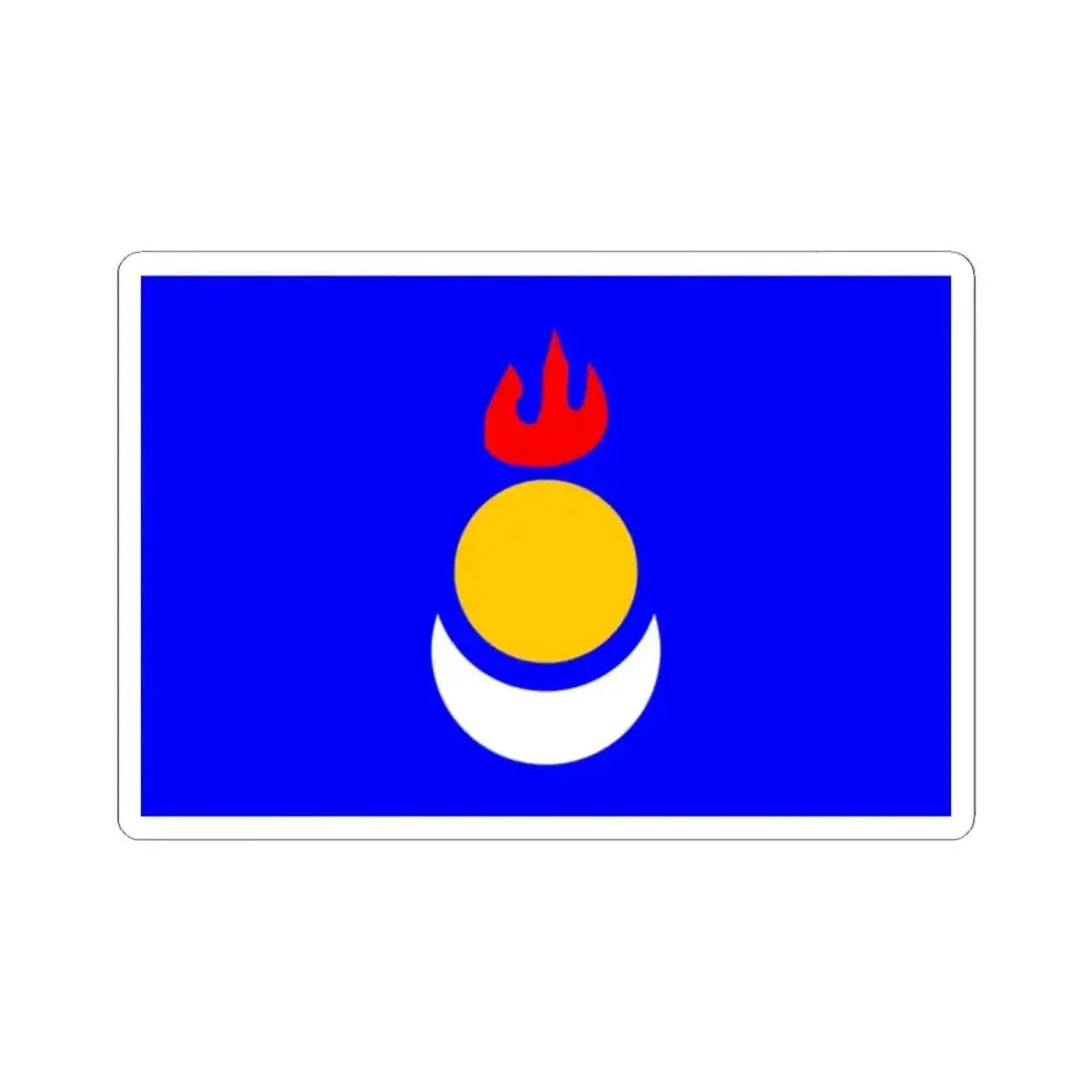 Flag of the Inner Mongolian Peoples Party 2006-05-29 (China) STICKER Vinyl Kiss-Cut Decal 2 Inch White - The Sticker Space