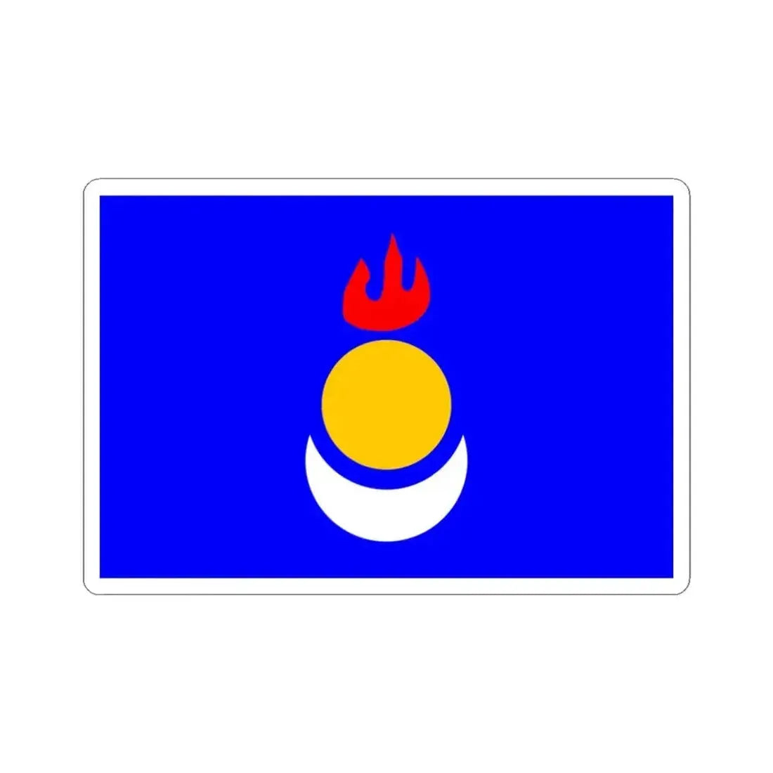Flag of the Inner Mongolian Peoples Party 2006-05-29 (China) STICKER Vinyl Kiss-Cut Decal 3 Inch White - The Sticker Space