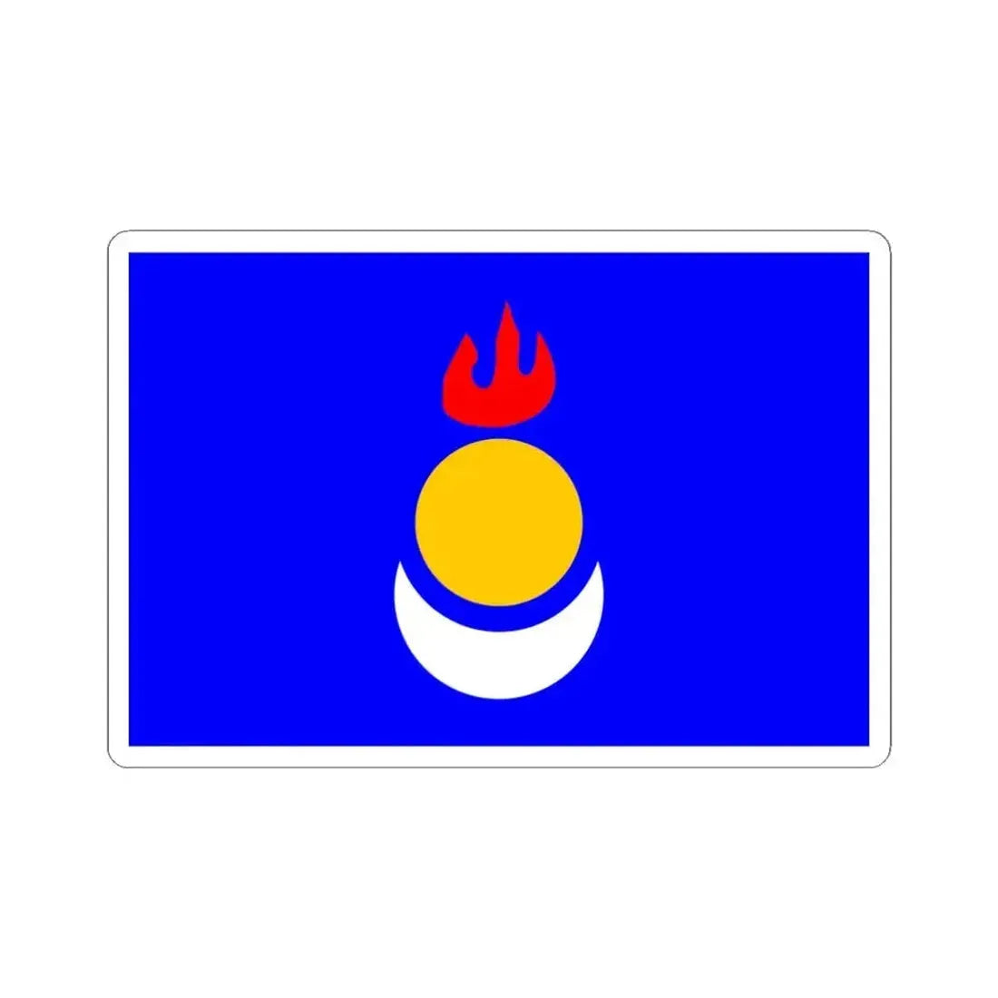 Flag of the Inner Mongolian Peoples Party 2006-05-29 (China) STICKER Vinyl Kiss-Cut Decal 4 Inch White - The Sticker Space