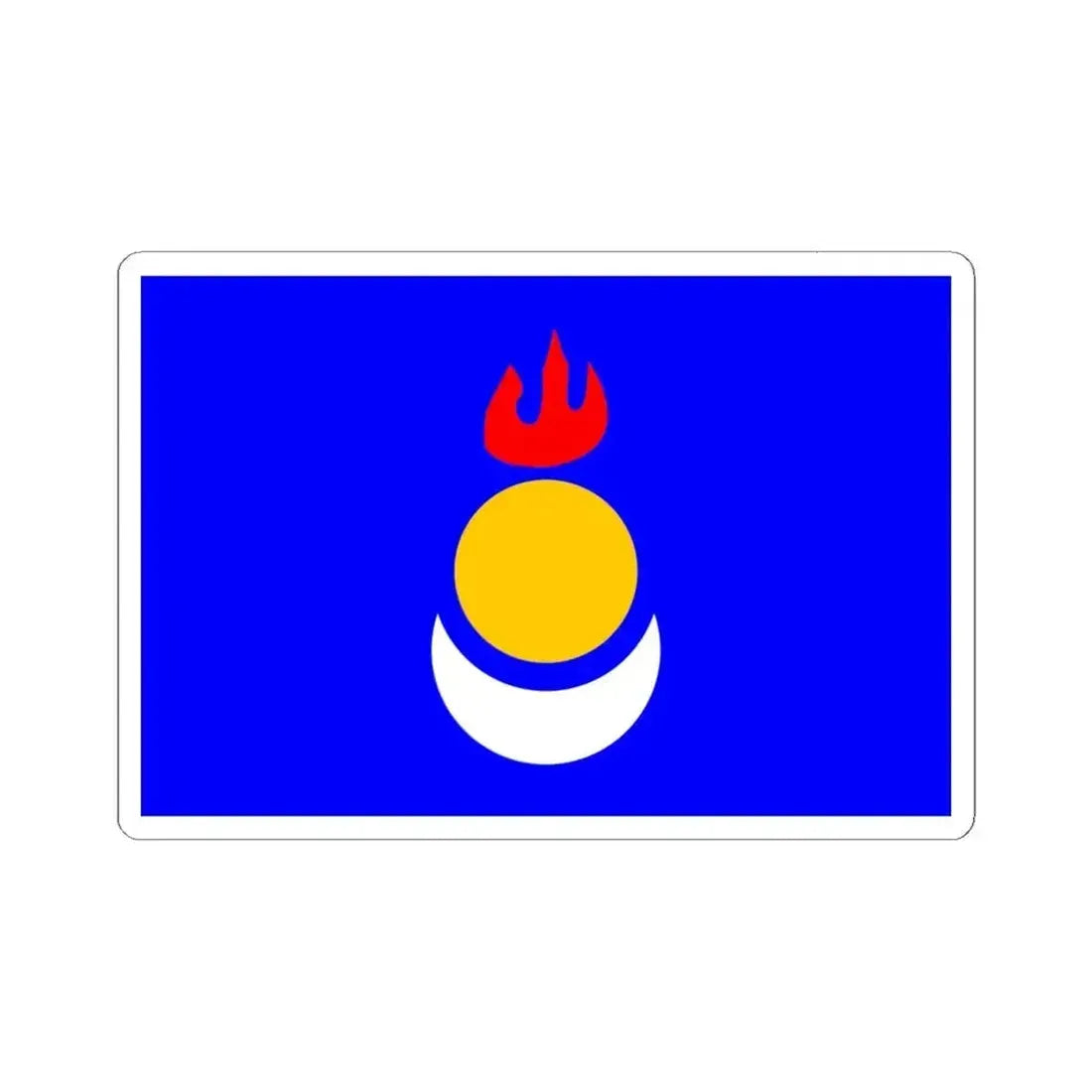 Flag of the Inner Mongolian Peoples Party 2006-05-29 (China) STICKER Vinyl Kiss-Cut Decal 6 Inch White - The Sticker Space