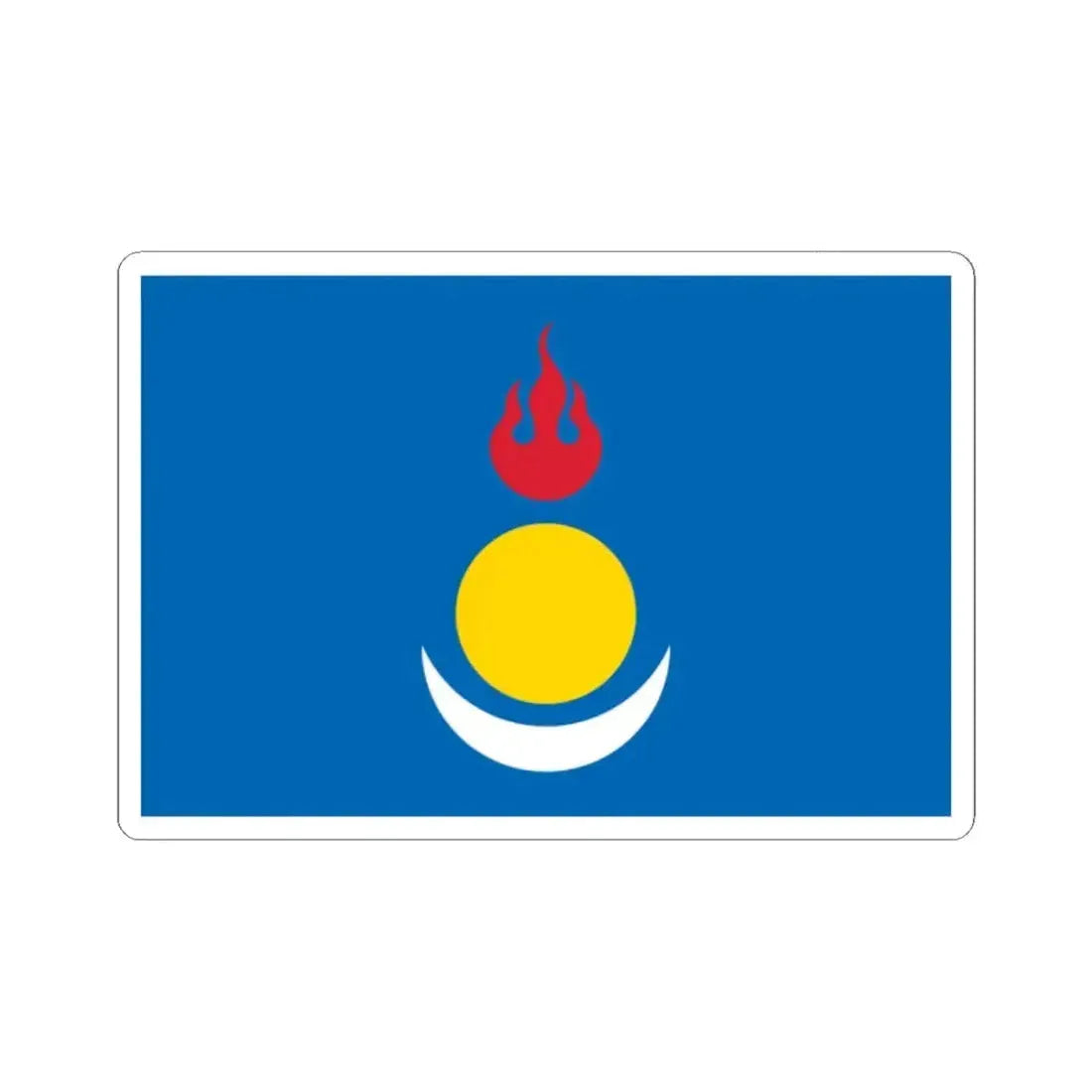 Flag of the Inner Mongolian Peoples Party (China) STICKER Vinyl Kiss-Cut Decal 2 Inch White - The Sticker Space