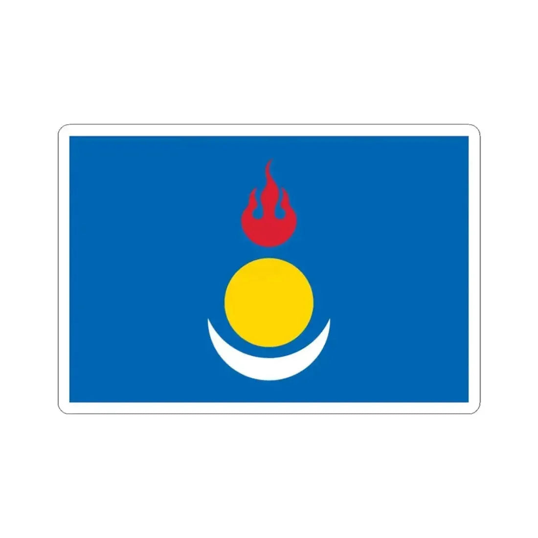 Flag of the Inner Mongolian Peoples Party (China) STICKER Vinyl Kiss-Cut Decal 3 Inch White - The Sticker Space